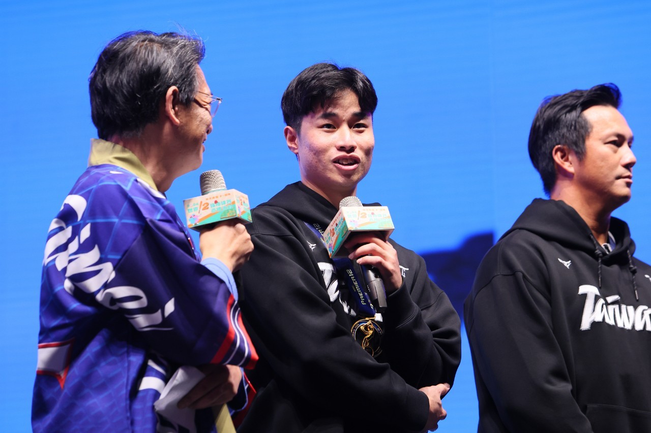 世界12強臺灣英雄見面會，投手林昱珉表示全力以赴不留遺憾